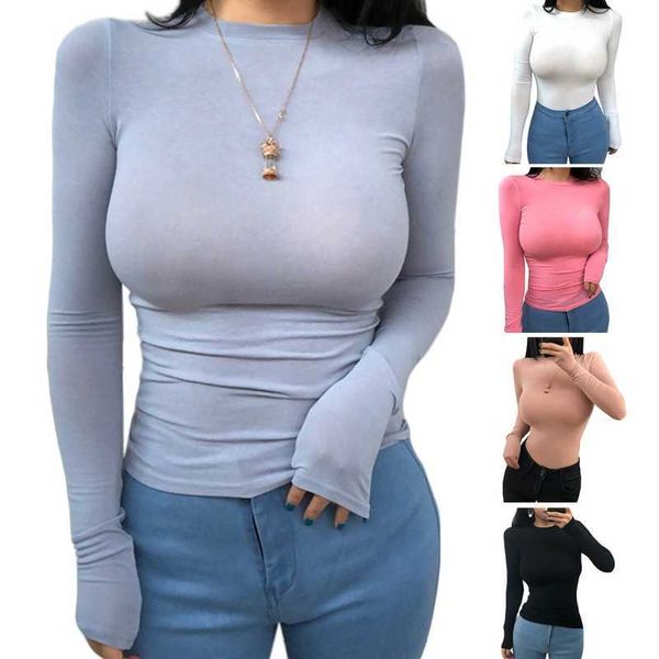 women's t-shirt women o-neck thin t-shirt plain solid color perspective pullover 2020 casual autumn long sleeve bodycon stretch basic, White
women's t-shirt women o-neck thin t-shirt plain solid color perspective pullover 2020 casual autumn long sleeve bodycon stretch basic, White