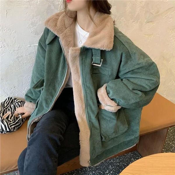 women's jackets biyaby autumn winter warm corduroy jacket women casual loose thicken plush coat woman korean pocket zipper lamb wool pa, Black;brown
women's jackets biyaby autumn winter warm corduroy jacket women casual loose thicken plush coat woman korean pocket zipper lamb wool pa, Black;brown