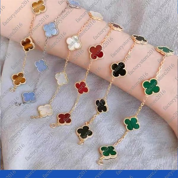 luxury clover designer charm bracelets 4 four leaf elegant fashion 18k gold agate shell mother of pearl women girls couple holiday birt339s, Golden;silver
luxury clover designer charm bracelets 4 four leaf elegant fashion 18k gold agate shell mother of pearl women girls couple holiday birt339s, Golden;silver