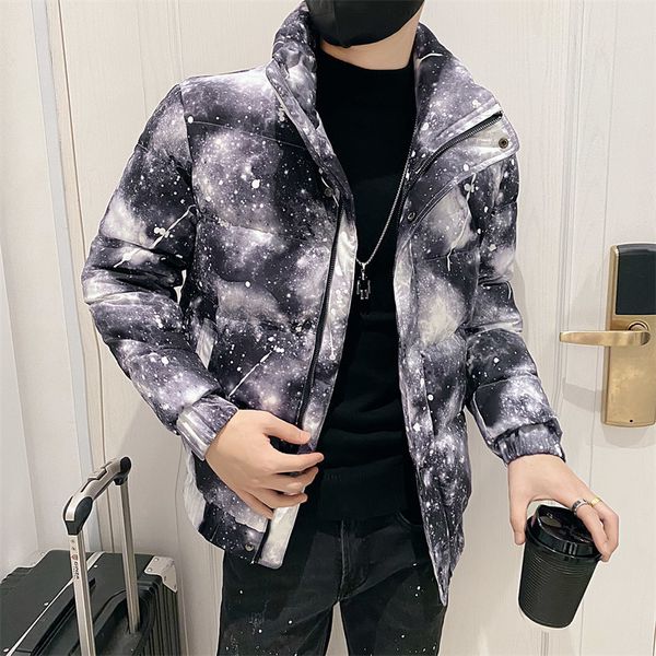 men's jackets starry sky print winter korean thicken warm casual parka jacket zipper streetwear social overcoat male clothing 230105, Black;brown
men's jackets starry sky print winter korean thicken warm casual parka jacket zipper streetwear social overcoat male clothing 230105, Black;brown