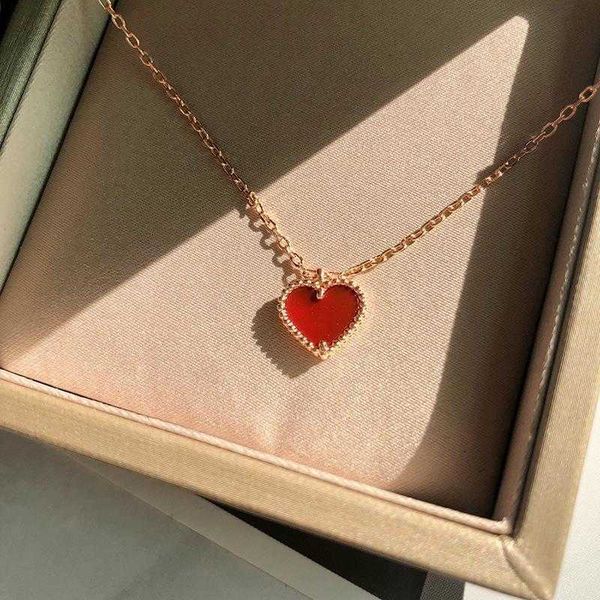 designer clover necklaces 925 silver little red heart necklace women's 18k love agate clavicle chain rose color gift fj5u 
designer clover necklaces 925 silver little red heart necklace women's 18k love agate clavicle chain rose color gift fj5u