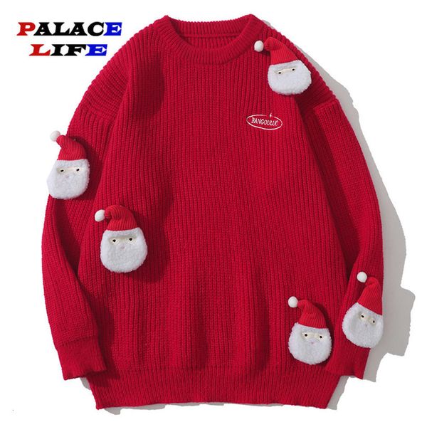 men's sweaters hip hop harajuku sweater men fashion casual loose pullovers santa claus patch knitted jumper streetwear 2023 230104, White;black
men's sweaters hip hop harajuku sweater men fashion casual loose pullovers santa claus patch knitted jumper streetwear 2023 230104, White;black