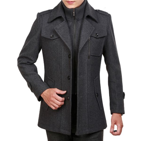 men's wool blends warm coat lapel woolen double collar long jacket winter trench men 230105, Black
men's wool blends warm coat lapel woolen double collar long jacket winter trench men 230105, Black