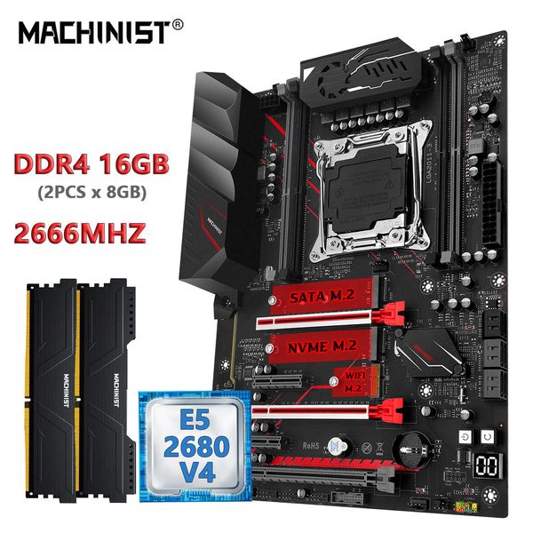 Image of Machinist E5 MR9A Pro MAX Motherboard combo with DDR4 16GB RAM Memory and Intel Xeon E5 2680 V4 CPU LGA 2011-3 Set Kit ATX