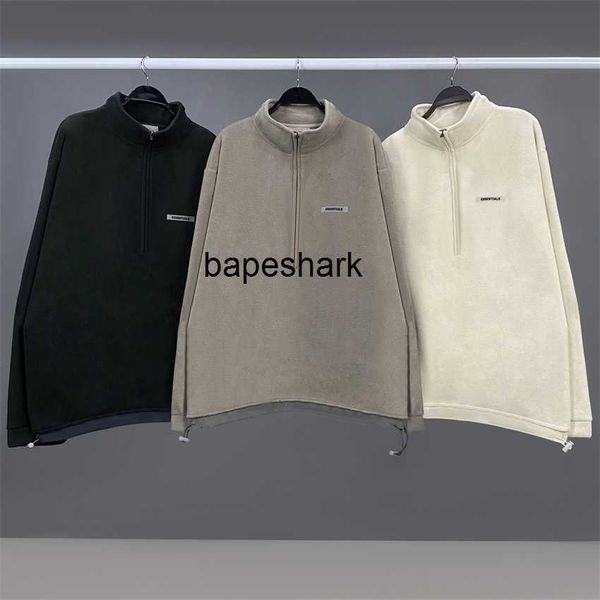 hoodie sweatshirtfeel essentials double line chao brand high street fleece half zipper hoodie for men, Black;brown
hoodie sweatshirtfeel essentials double line chao brand high street fleece half zipper hoodie for men, Black;brown
