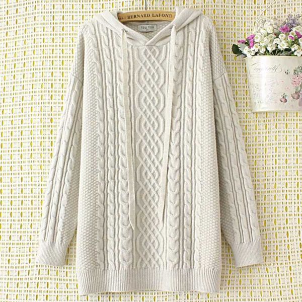 women's sweaters knits tees 4xl plus size hooded sweater for women autumn new retro twist pattern jumper winter leisure knitting loose, White;black
women's sweaters knits tees 4xl plus size hooded sweater for women autumn new retro twist pattern jumper winter leisure knitting loose, White;black