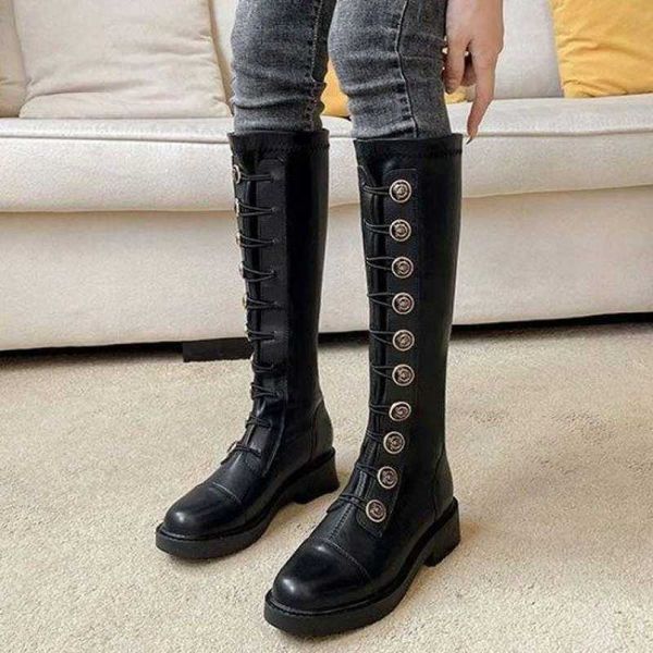 boots 2022 autumn winter warm all-match women's fashion short button knight round toe solid color high 221215, Black
boots 2022 autumn winter warm all-match women's fashion short button knight round toe solid color high 221215, Black