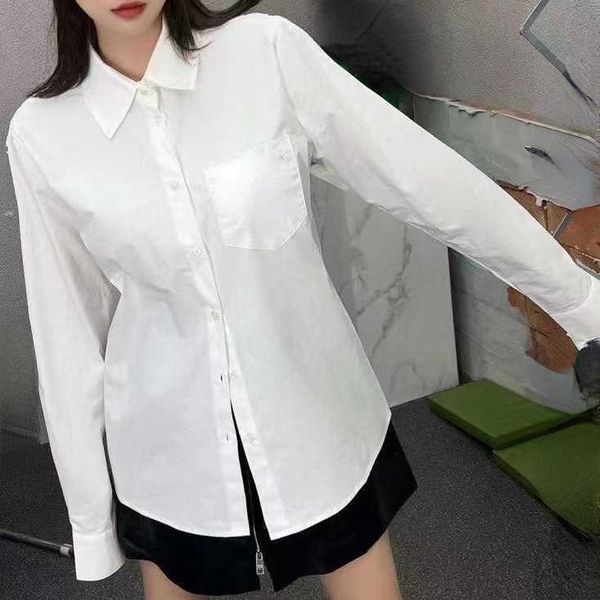 women's blouses shirts 2022 early autumn new triangle towel brush three-dimensional letter embroidery long sleeve shirt, White
women's blouses shirts 2022 early autumn new triangle towel brush three-dimensional letter embroidery long sleeve shirt, White