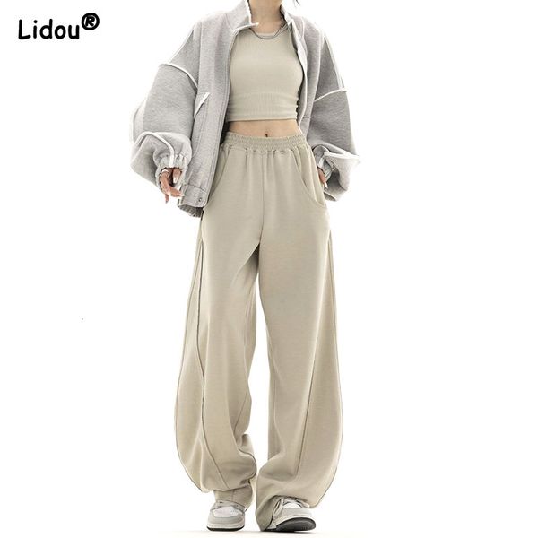 women's pants s elastic waist wide leg solid pockets spliced street casual fashionable hip hop all season loose neutral clothing 230105, Black;white
women's pants s elastic waist wide leg solid pockets spliced street casual fashionable hip hop all season loose neutral clothing 230105, Black;white