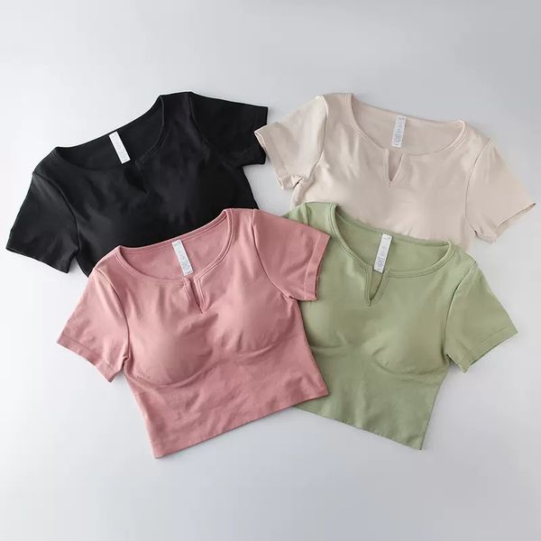 luluwomen yoga clothing with chest pad sports short-sleeved women's shockproof quick-drying running short fitness t-shirt
luluwomen yoga clothing with chest pad sports short-sleeved women's shockproof quick-drying running short fitness t-shirt