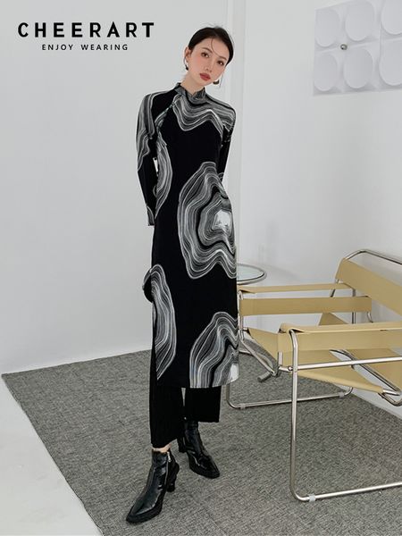 party dresses cheerart fashion women vintage cheongsam long black a line sleeve ladies high slit aesthetic clothes 230104, White;black
party dresses cheerart fashion women vintage cheongsam long black a line sleeve ladies high slit aesthetic clothes 230104, White;black