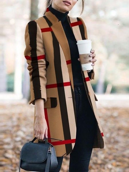 women's wool blends plus size 5xl printed trench coat stand collar long sleeve fashion jacket female winter office ladies 230105, Black
women's wool blends plus size 5xl printed trench coat stand collar long sleeve fashion jacket female winter office ladies 230105, Black