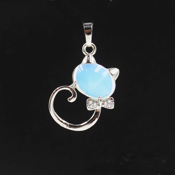 yowost lovely cat pendant charms necklace reiki natural rose quartz opal stone cabochon bead healing crystals jewelry amulet for women bh031, Silver
yowost lovely cat pendant charms necklace reiki natural rose quartz opal stone cabochon bead healing crystals jewelry amulet for women bh031, Silver