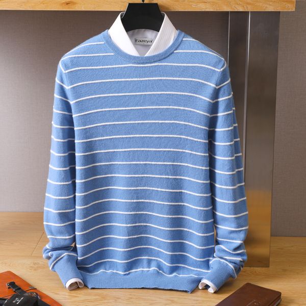 men's sweaters mvlyflrt 100 pure wool cashmere crew neck pullover casual fashion stripe knit loose jacket 230105, White;black
men's sweaters mvlyflrt 100 pure wool cashmere crew neck pullover casual fashion stripe knit loose jacket 230105, White;black