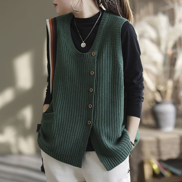 women's vests streetwear fashion solid vintage sweater vest spring autumn loose women knitted cardigans oneck casual sleeveless sweater, Black;white
women's vests streetwear fashion solid vintage sweater vest spring autumn loose women knitted cardigans oneck casual sleeveless sweater, Black;white