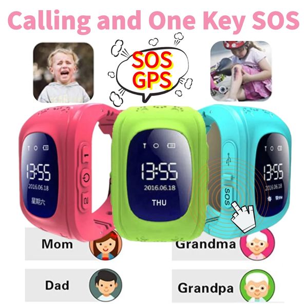 Image of OLED Kids GPS Tracker Watches Anti-Lost SOS GPS Location SIM IOS Android Cell Phone Multicolor Camouflage Baby Smart Clock