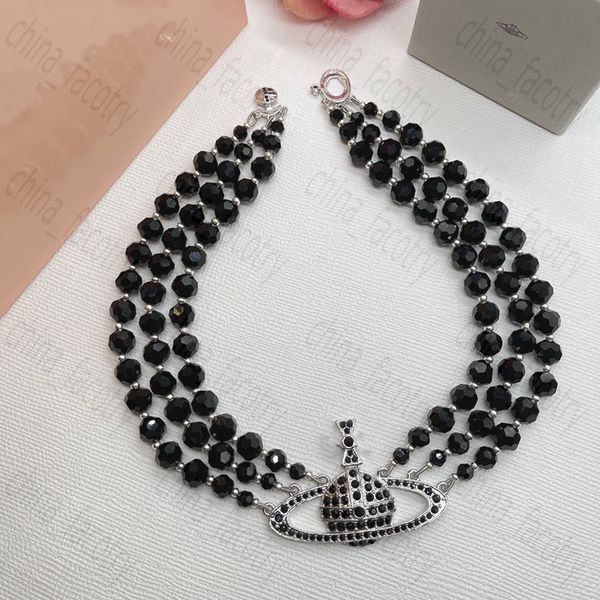 luxury designer necklace jewelry necklace party three layer black crystal saturn necklaces vintage fashion clavicle chain, Silver
luxury designer necklace jewelry necklace party three layer black crystal saturn necklaces vintage fashion clavicle chain, Silver