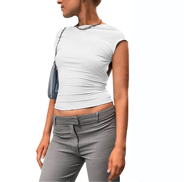 fashion summer women casual shirts basic sleeveless pullover crew neck crop tank hollow out, White
fashion summer women casual shirts basic sleeveless pullover crew neck crop tank hollow out, White