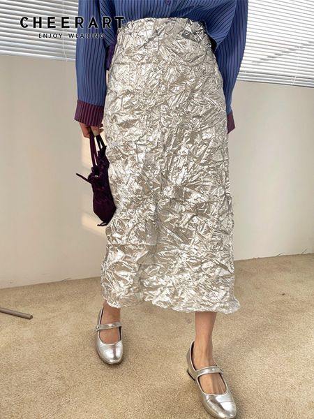 tutu dress cheerart texture silver high waisted skirt women metallic fashion a line glitter slit long midi designer clothes 230104, Blue
tutu dress cheerart texture silver high waisted skirt women metallic fashion a line glitter slit long midi designer clothes 230104, Blue