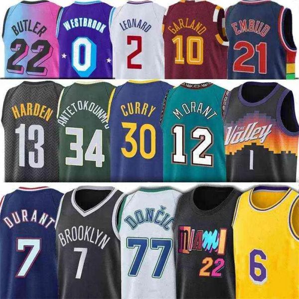custom durant 7 kevin james harden basketball jerseys jimmy butler jerseys luka embiid darius garland ja booker morant stephen curry lamelo, Black;red