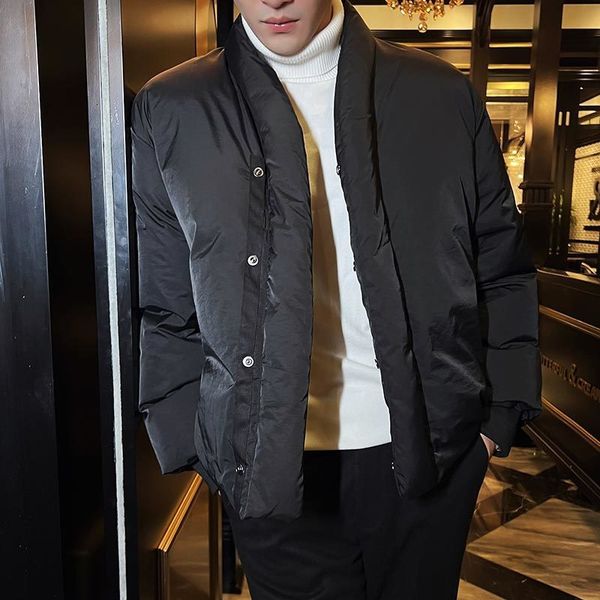 men's jackets autumn winter down jacket thick warm collarless casual parkas fashion social duck coats streetwear clothing 230105, Black;brown
men's jackets autumn winter down jacket thick warm collarless casual parkas fashion social duck coats streetwear clothing 230105, Black;brown