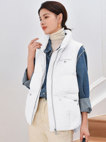 women's vest winter autumn vest stand color 5 solid female outerwear padded waistcoat warm jacket 230105, Black;white
women's vest winter autumn vest stand color 5 solid female outerwear padded waistcoat warm jacket 230105, Black;white