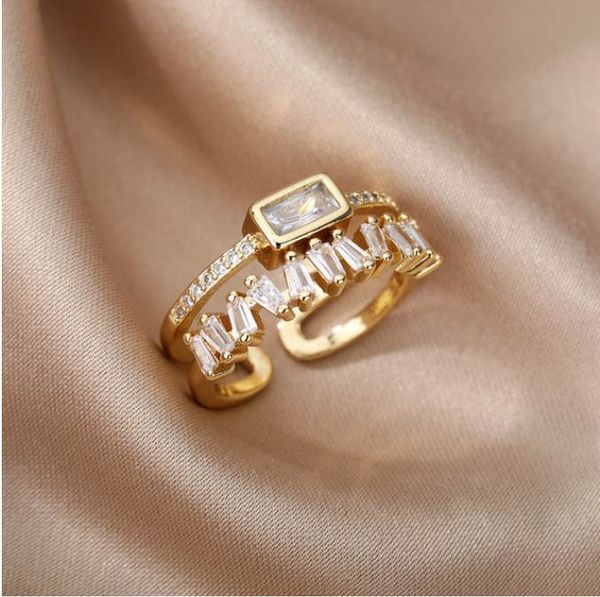 double layer irregular zircon rings for women open stainless steel green crystal finger ring boho jewelry valentines day gift, Golden;silver
double layer irregular zircon rings for women open stainless steel green crystal finger ring boho jewelry valentines day gift, Golden;silver