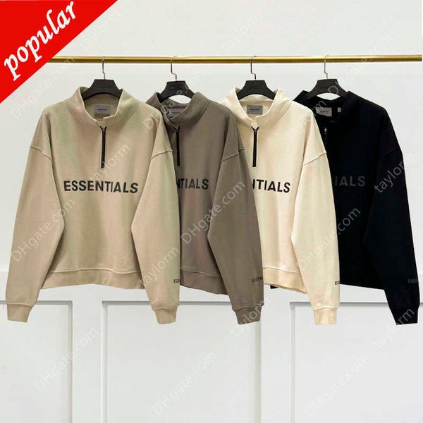 2023 designer fashion half-zip stand sweatshirt quality hoodie hip hop pullover turndown collar streetwear, Black
2023 designer fashion half-zip stand sweatshirt quality hoodie hip hop pullover turndown collar streetwear, Black