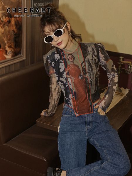 women s vests cheerart vintage mesh women fashion long sleeve blouse asymmetrical and blouses patchwork turtleneck high neck 230104, Black;white
women s vests cheerart vintage mesh women fashion long sleeve blouse asymmetrical and blouses patchwork turtleneck high neck 230104, Black;white