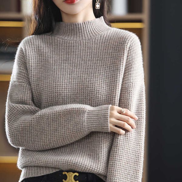 women's sweaters men's 2021 autumnwinter new 100%wool cashmere sweater women plus size knit half high neck pullover loose thick lo, White;black
women's sweaters men's 2021 autumnwinter new 100%wool cashmere sweater women plus size knit half high neck pullover loose thick lo, White;black