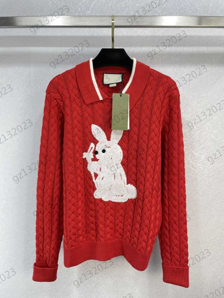 women sweater animal embroidered lapel pullover knitted sweater twist striped long sleeve slim knitwear limited year of the rabbit style swe, White;black
women sweater animal embroidered lapel pullover knitted sweater twist striped long sleeve slim knitwear limited year of the rabbit style swe, White;black