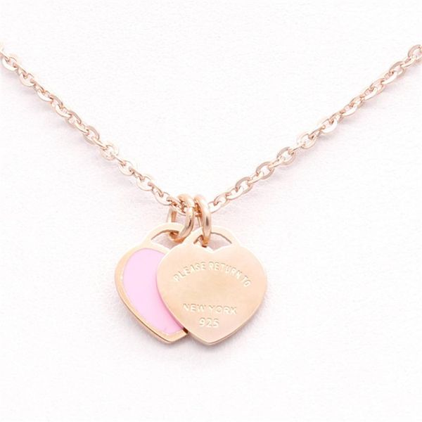 double heart designer necklace woman stainless steel jewelry blue pink green pendant jewelry on the neck valentine day christmas gifts 251g, Silver
double heart designer necklace woman stainless steel jewelry blue pink green pendant jewelry on the neck valentine day christmas gifts 251g, Silver