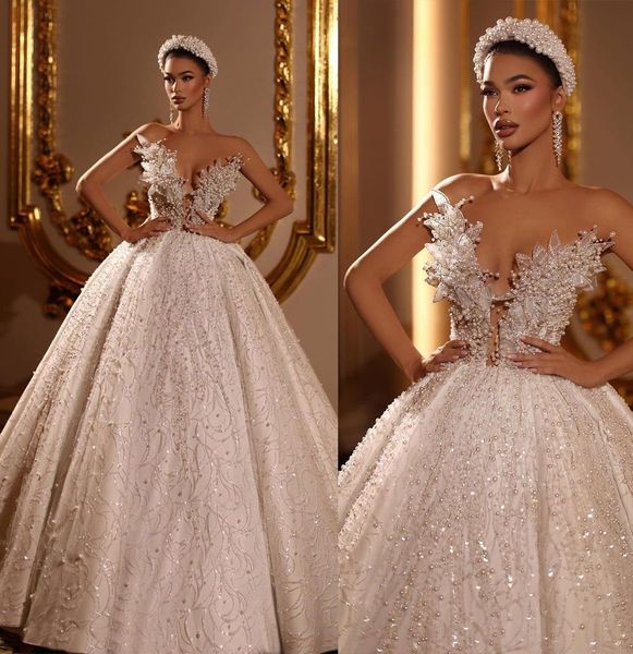 unique pearls wedding dress lace v neck bridal gowns beaded sequined charming robe de mariee, White
unique pearls wedding dress lace v neck bridal gowns beaded sequined charming robe de mariee, White