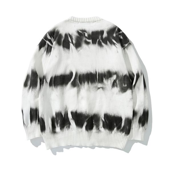 men's sweaters spring 2023 fashion stripe crew neck knitwear street brand pullover loose coat 230105, White;black
men's sweaters spring 2023 fashion stripe crew neck knitwear street brand pullover loose coat 230105, White;black
