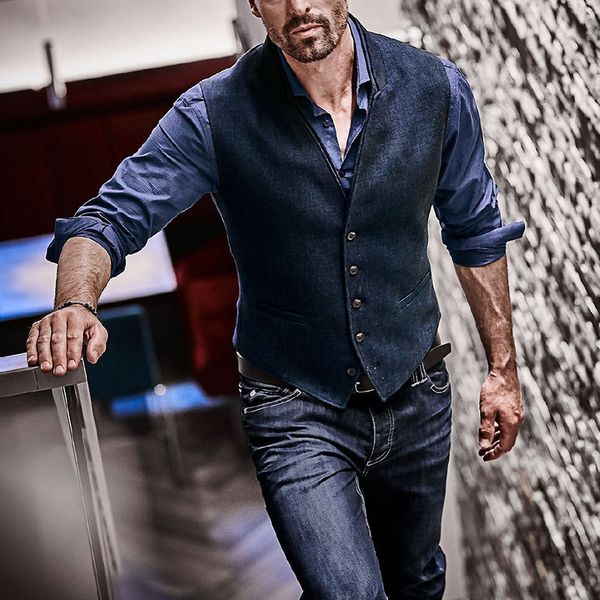 men's down parkas autumn winter fashion casual mens business turndown collar tanks vintage solid sleeveless buttoned coats men blazer v, Black
men's down parkas autumn winter fashion casual mens business turndown collar tanks vintage solid sleeveless buttoned coats men blazer v, Black