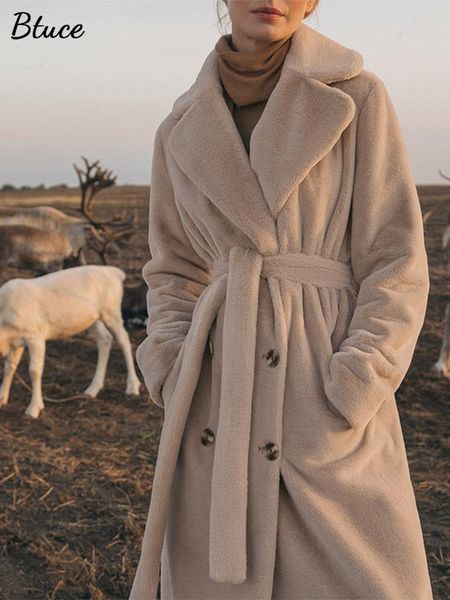 women's wool blends doublt breasted fur coats solid turn down collar belt plush pocket jacket winter thicken warm female highend outerw, Black
women's wool blends doublt breasted fur coats solid turn down collar belt plush pocket jacket winter thicken warm female highend outerw, Black