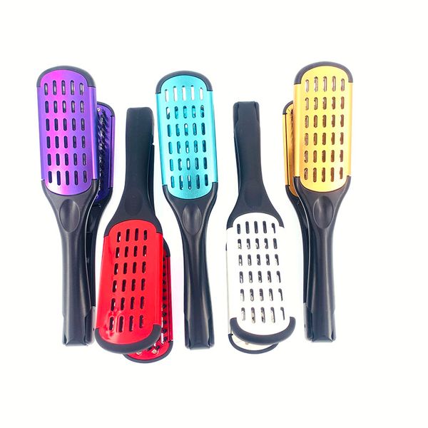 pro hairdressing straightener nylon hair straightening double brushes v shape comb clamp not hurt styling tools diy home, Silver
pro hairdressing straightener nylon hair straightening double brushes v shape comb clamp not hurt styling tools diy home, Silver