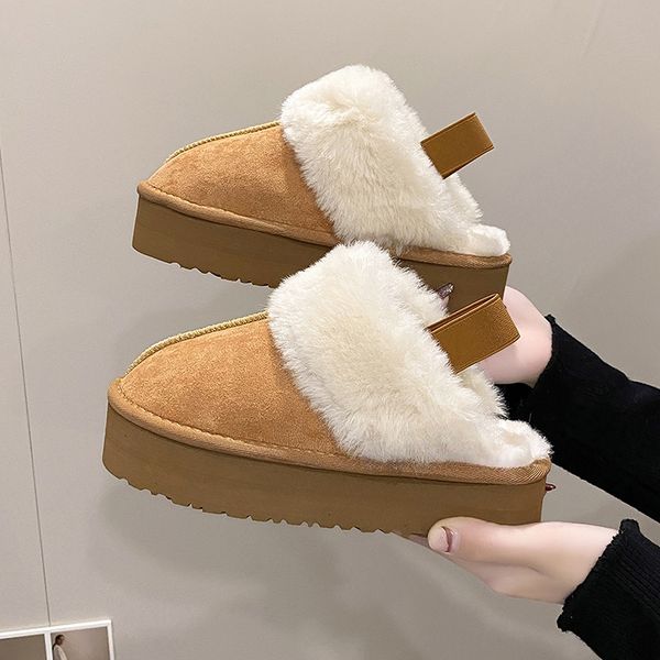 slippers winter plush cotton women fashion flat shoes thick soled leisure home suede leather warm shoulder strap 230105, Black
slippers winter plush cotton women fashion flat shoes thick soled leisure home suede leather warm shoulder strap 230105, Black