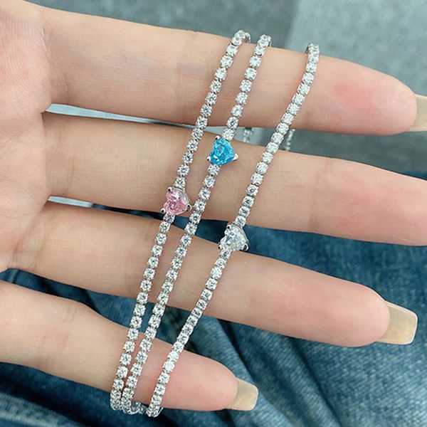 8a cubic zirconia 5x5mm heart tennis bracelet designer for woman luxury 925 sterling silver jewelry white pink blue chain charm womens diamo, Golden;silver
8a cubic zirconia 5x5mm heart tennis bracelet designer for woman luxury 925 sterling silver jewelry white pink blue chain charm womens diamo, Golden;silver