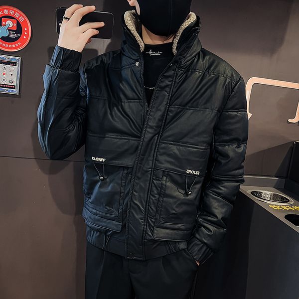 men's jackets winter lambhair short parkas thicken warm casual slim zipper coats streetwear hiphop social puffer clothing 230105, Black;brown
men's jackets winter lambhair short parkas thicken warm casual slim zipper coats streetwear hiphop social puffer clothing 230105, Black;brown