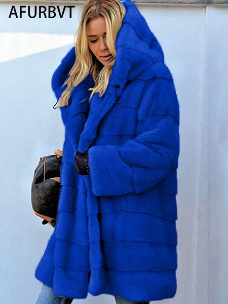 women's leather faux winter women rabbit fur coat luxury long loose lapel over thick warm female plush s black 230105
women's leather faux winter women rabbit fur coat luxury long loose lapel over thick warm female plush s black 230105