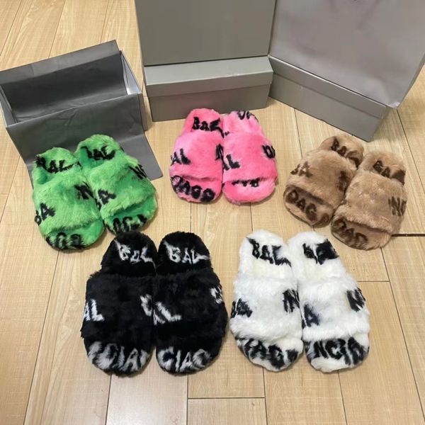 esigner luxury womens slippers ladies winter wool slides fur fluffy furry warm letters sandals comfortable fuzzy girl flip flop slipper, Black
esigner luxury womens slippers ladies winter wool slides fur fluffy furry warm letters sandals comfortable fuzzy girl flip flop slipper, Black