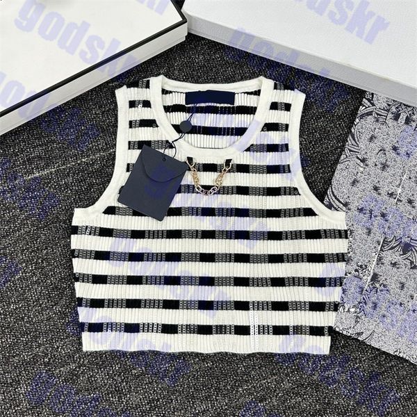 beaded knit tank designer stripe vests womens cropped fashion sleeveless sweater, White
beaded knit tank designer stripe vests womens cropped fashion sleeveless sweater, White