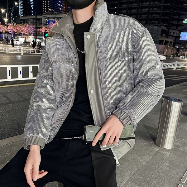 men's jackets luxury sequins parkas winter thick keep warm casual short waterproof streetwear puffer overcoat men clothing m2xl 230105, Black;brown
men's jackets luxury sequins parkas winter thick keep warm casual short waterproof streetwear puffer overcoat men clothing m2xl 230105, Black;brown