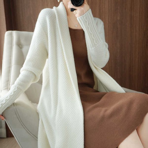 women's sweaters knits tees 100%pure wool /cashmere cardigan women long sweater plus size coat autumn winter knit loose jacket over kne, White;black
women's sweaters knits tees 100%pure wool /cashmere cardigan women long sweater plus size coat autumn winter knit loose jacket over kne, White;black