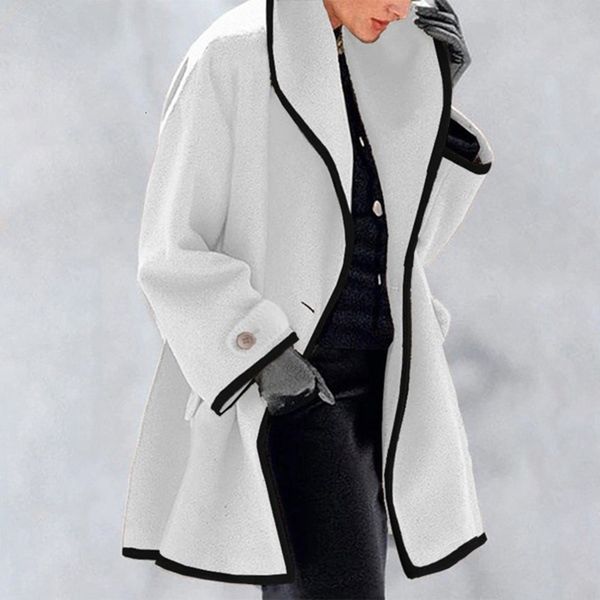 women's wool blend overcoat coats jacket selling winter coat trench ladies warm slim long outwear white 230105, Black
women's wool blend overcoat coats jacket selling winter coat trench ladies warm slim long outwear white 230105, Black
