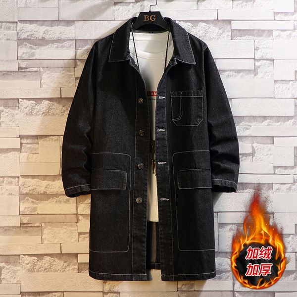 men's jackets men fleece warm long jean jacket winter women big pockets turndown collar trenchcoat outerwear fashion black loose denim, Black;brown
men's jackets men fleece warm long jean jacket winter women big pockets turndown collar trenchcoat outerwear fashion black loose denim, Black;brown