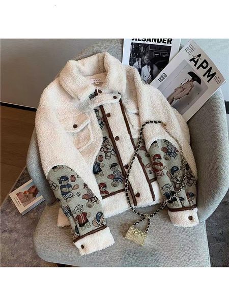 women's jacket lamb wool coats japanese kawaii harajuku style thickened bear printing casual oversized winter female clothes 230104, Black;brown
women's jacket lamb wool coats japanese kawaii harajuku style thickened bear printing casual oversized winter female clothes 230104, Black;brown