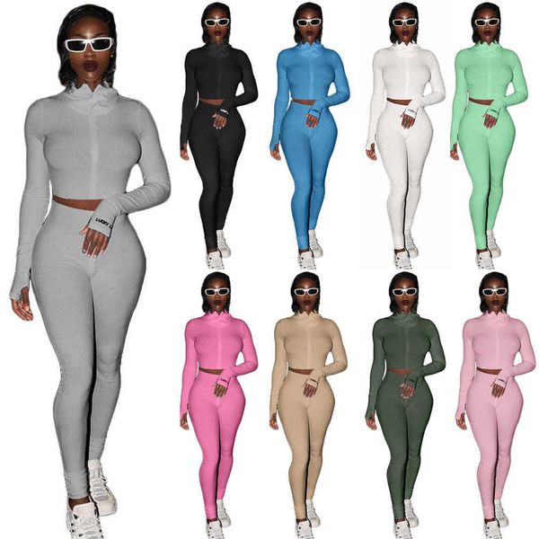women two pieces pants deisgner tracksuits slim solid colour nightclub high neck thread embroidery letter zipper sports suits, White
women two pieces pants deisgner tracksuits slim solid colour nightclub high neck thread embroidery letter zipper sports suits, White