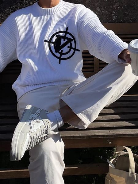 men's sweaters sweater oversized knit vintage winter embroidery y2k hip hop korean fashion long sleeve harajuku jumpers pullover clothi, White;black
men's sweaters sweater oversized knit vintage winter embroidery y2k hip hop korean fashion long sleeve harajuku jumpers pullover clothi, White;black